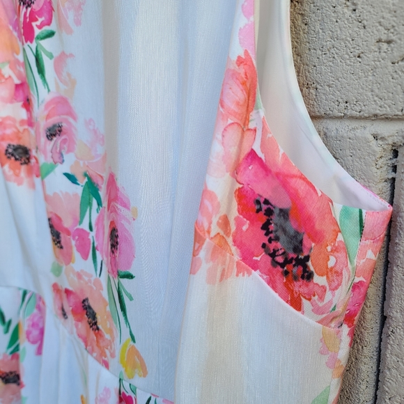 Modcloth | Hotline Watercolor Pink Spring Floral A-line Tulle Dress Plus Size 3X - Picture 11 of 16